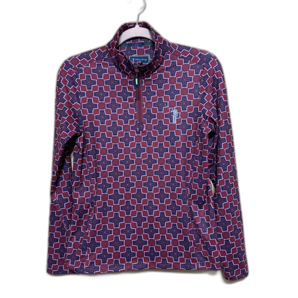 William Murray Golf Quarter Zip Performance Pullover Shirt Men Small Navy Purple - Picture 1 of 7